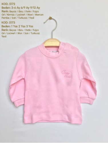 İNTERLOK UZUNKOL BEBE TSHIRT  5172-PEMBE