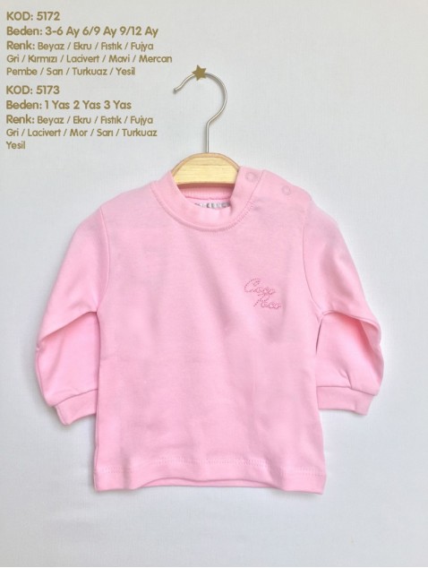 İNTERLOK UZUNKOL BEBE TSHIRT  5172-PEMBE